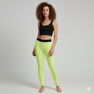 Givenchy Women Neon Yellow Logo Waistband Athletic Leggings Pants XS $380‎
